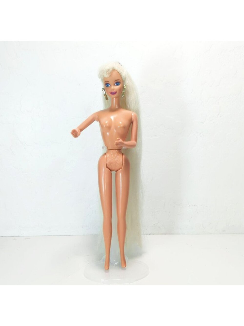 Barbie Jewel Hair Mermaid Doll 1995 Nude Long Blonde Hair Star Earrings Vintage